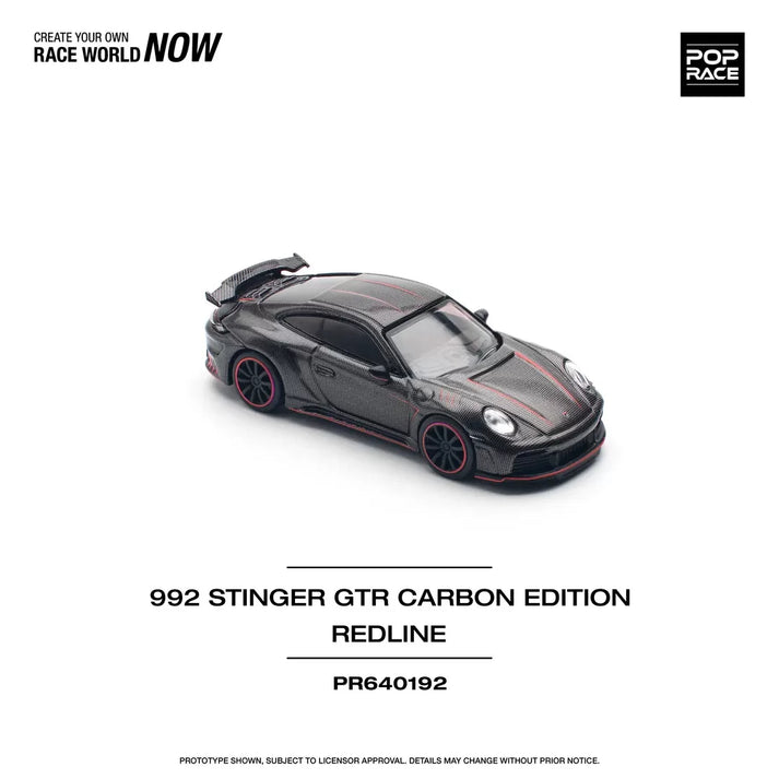 Pop Race 1:64 992 Stinger GTR TopCar Design Carbon Edition Red Line PR640192