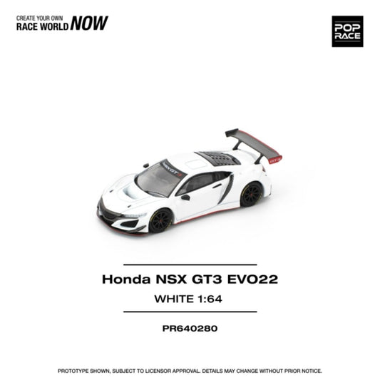 Pop Race 1:64 Honda NSX GT3 EVO22 White PR640280
