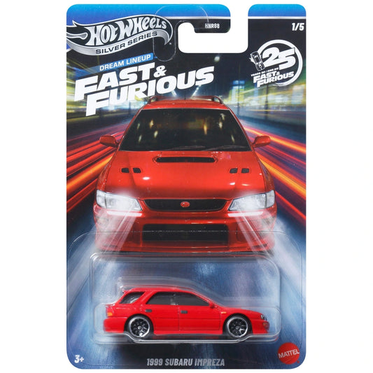 Hot Wheels 1:64 Silver Series Fast & Furious 25th Anniversary 1999 Subaru Impreza 1/5