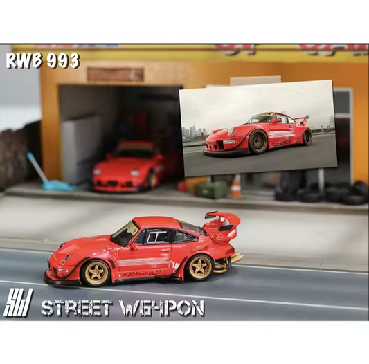 Street Weapon Warrior 1:64 RWB 993 Porsche Supreme Low Tail Red