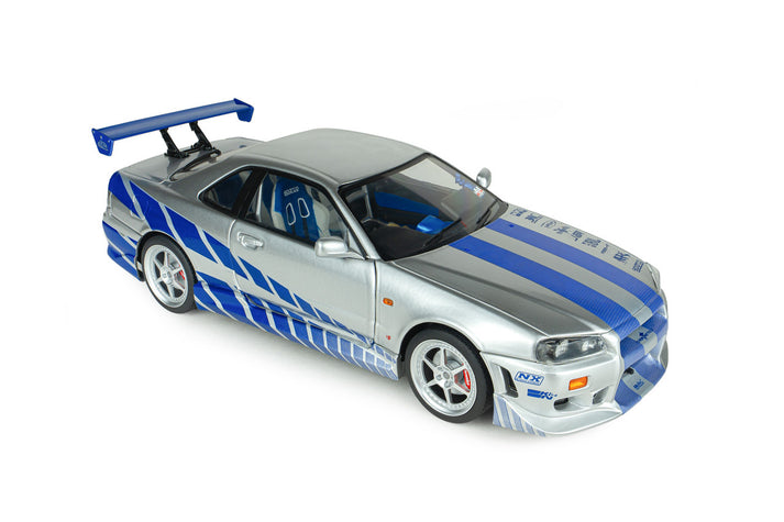 Solido 1:18 Nissan Skyline GT-R (BNR34) F&F Brian Silver/Blue