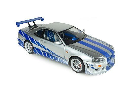 Solido 1:18 Nissan Skyline GT-R (BNR34) F&F Brian Silver/Blue
