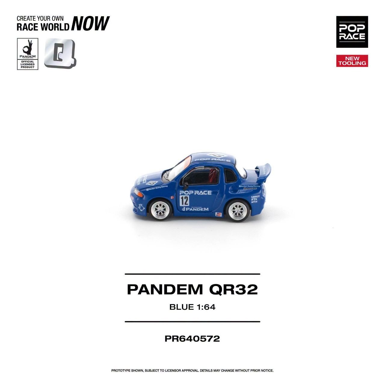 Pop Race 1:64 PANDEM QR32 BLUE NEW TOOLING #0572