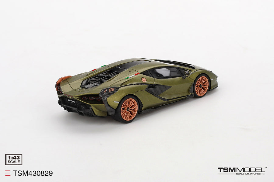 TSM True Scale Miniatures 1:43 Lamborghini Sian FKP 37 Verde Gea Matt Green TSM430829
