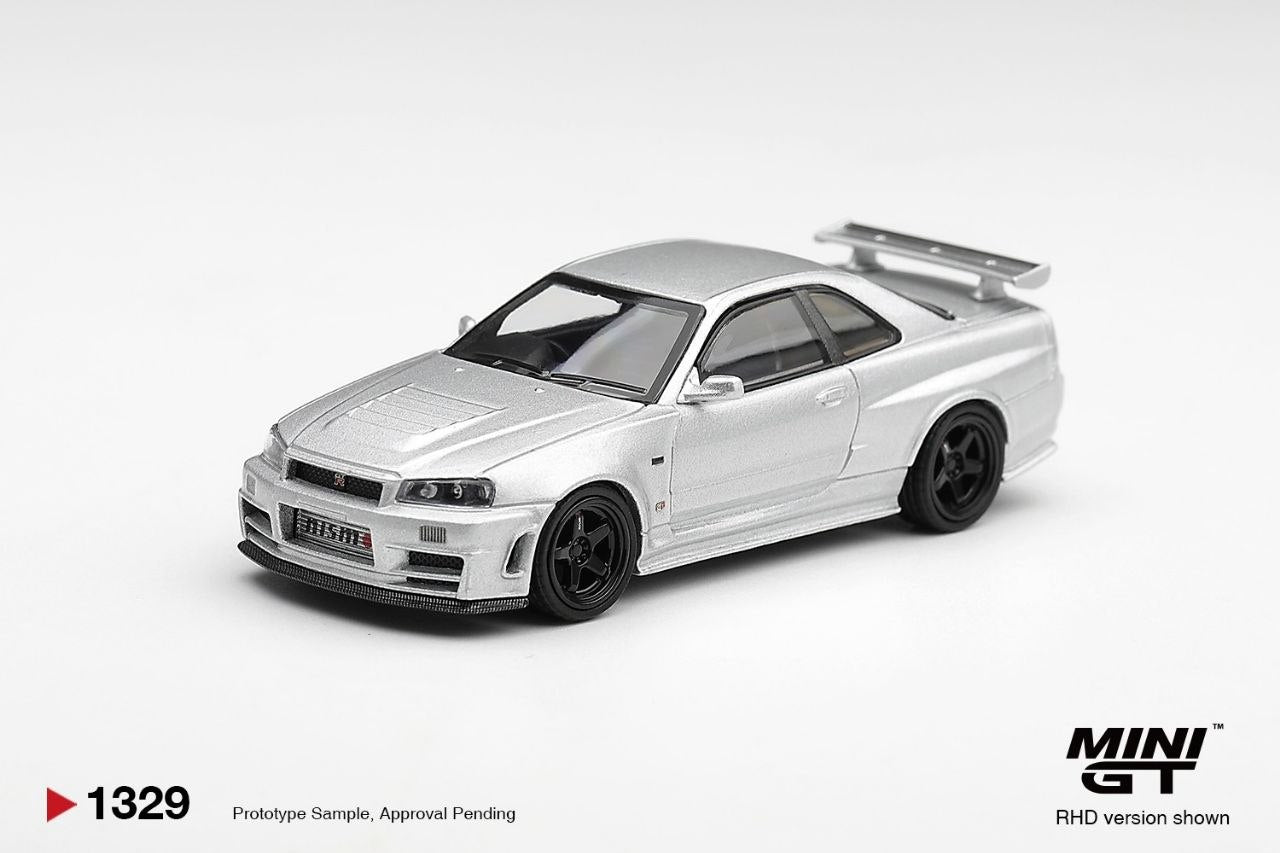 Mini GT 1:64 Nissan NISMO R34GT-R Z-tune Z-Tune Silver (RHD) #1329