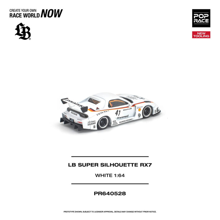 Pop Race 1:64 LB Super Silhouette RX7 (FD3S) White