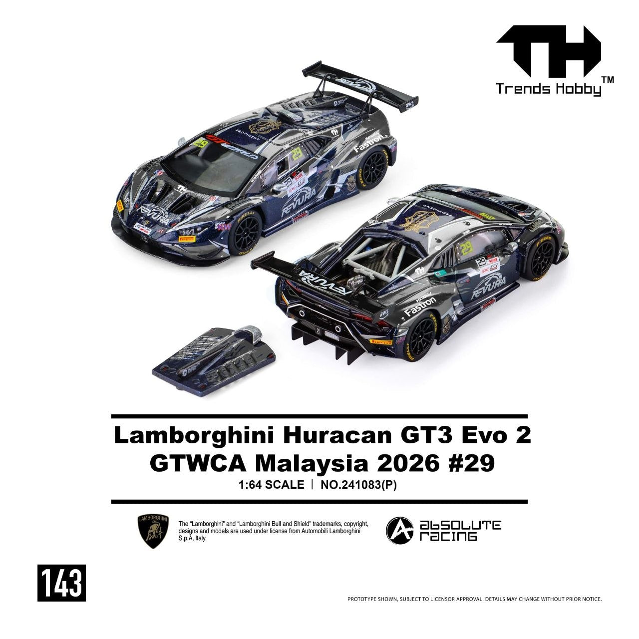 Trends Hobby 1:64 2026 Lamborghini Huracan GT3 EVO #29 GTWCA Malaysia