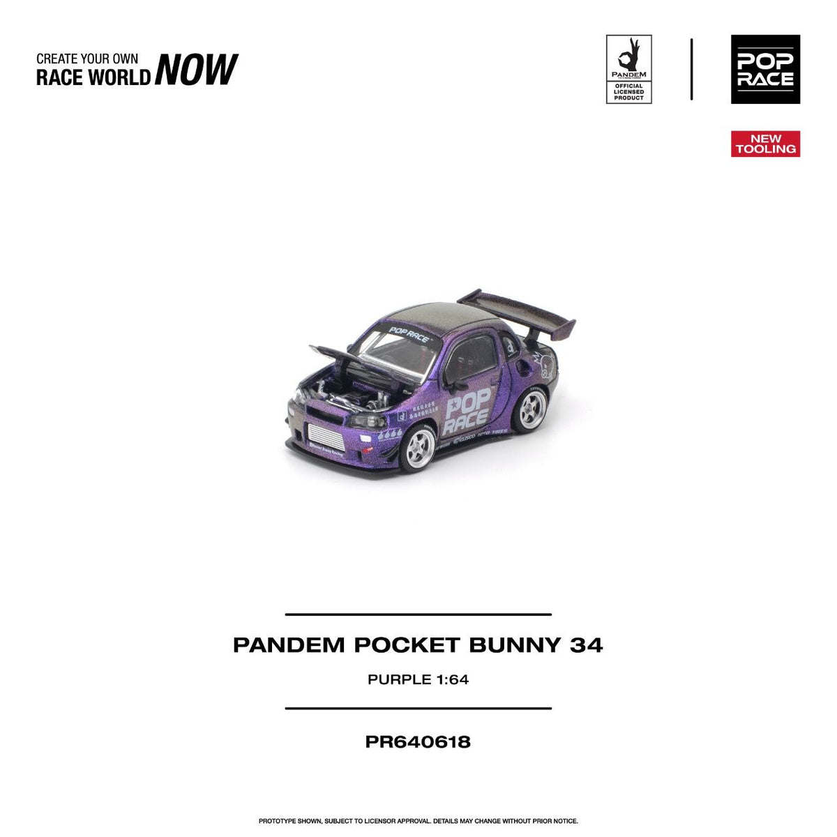 Pop Race 1:64 Pandem Pocket Bunny 34 Purple PR640618