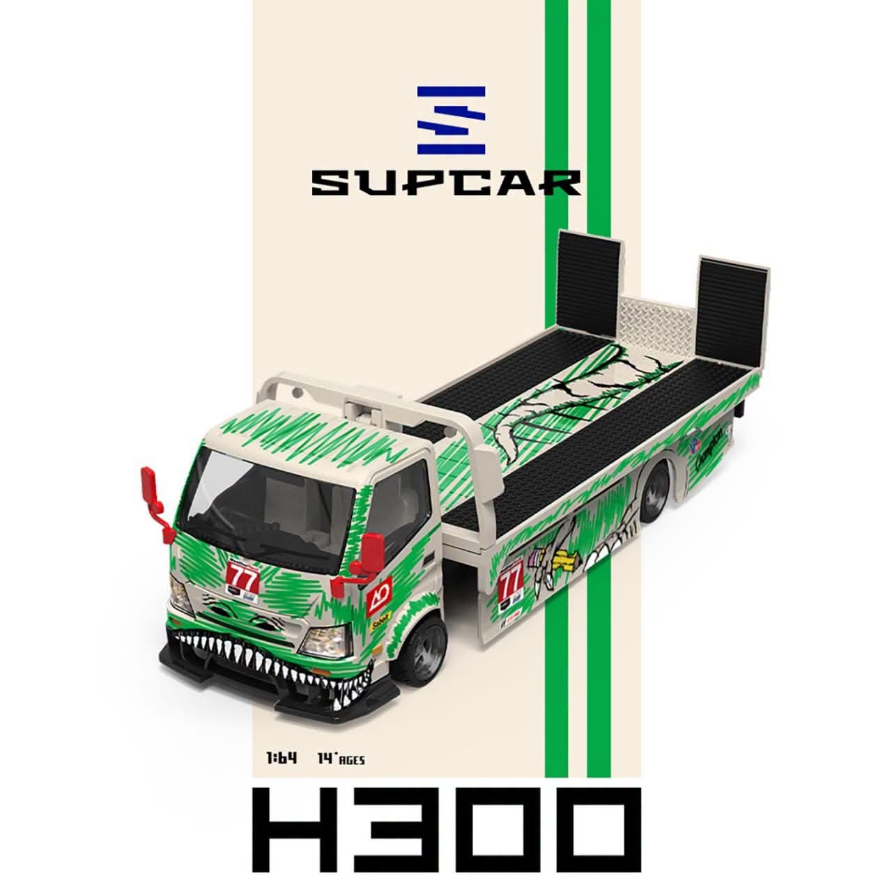 Supcar 1:64 Diecast H300 Tow Truck White/Green Livery