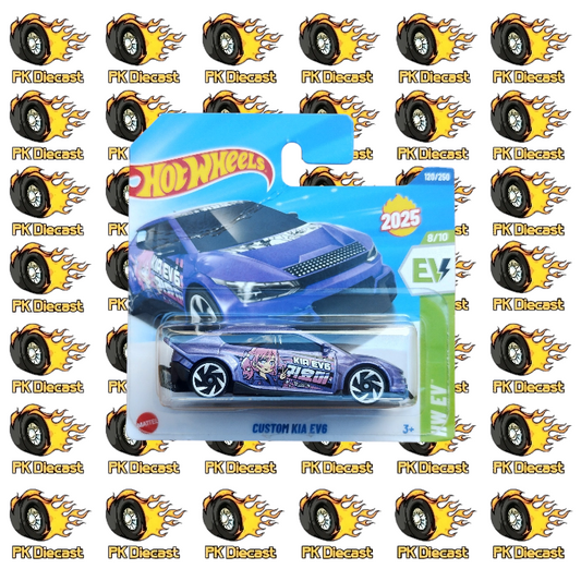 Hot Wheels 1:64 2025 Mainline Custom Kia EV6 120/250 HW EV Short Card *Damaged Card*