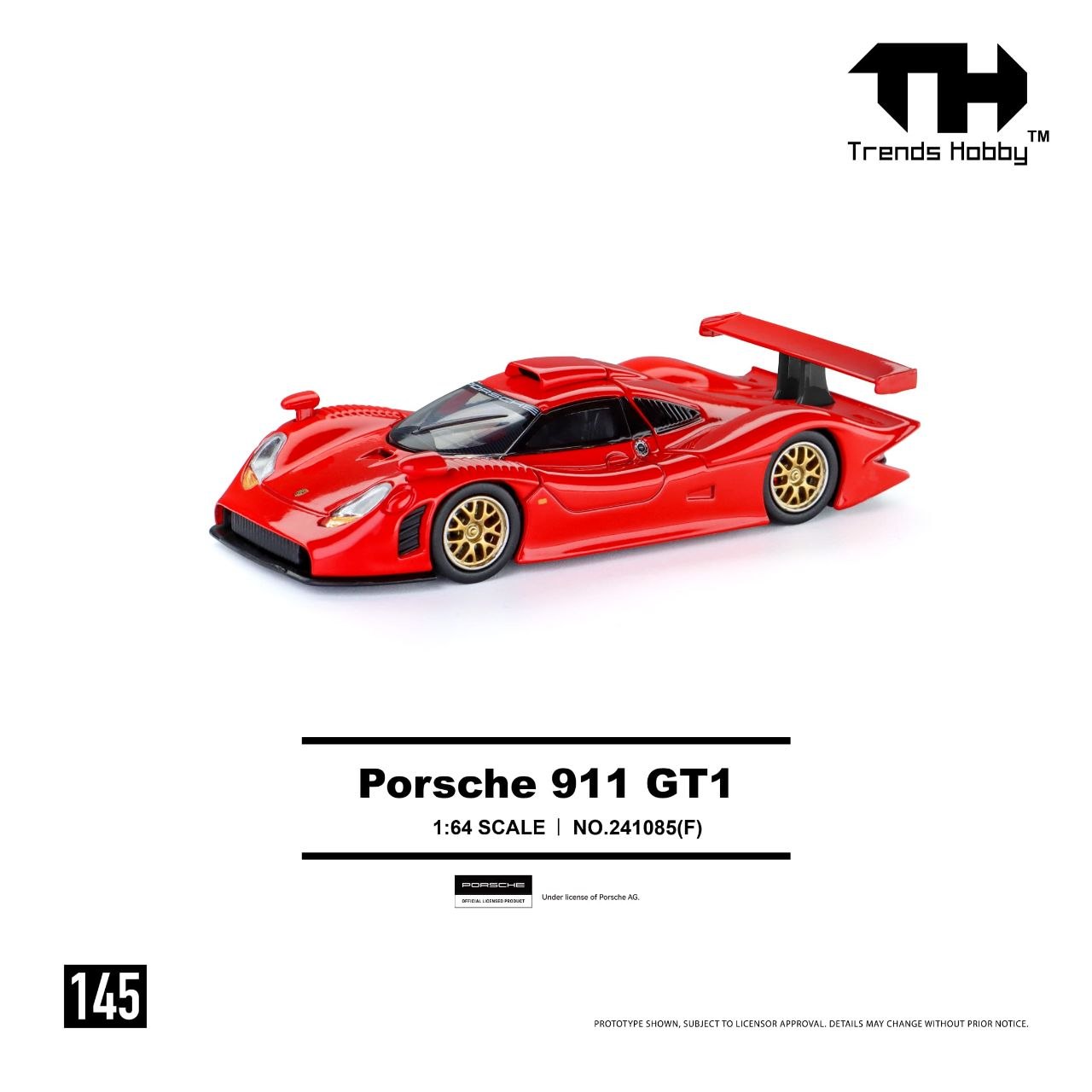 Trends Hobby 1:64 Porsche 911 GT1 Red