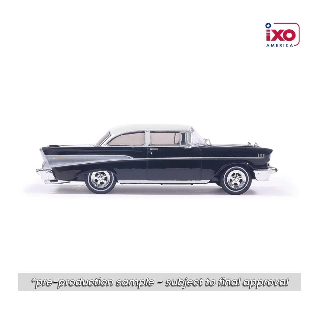 IXO America 1:64 1957 Chevrolet Bel Air Onyx Black & Imperial White