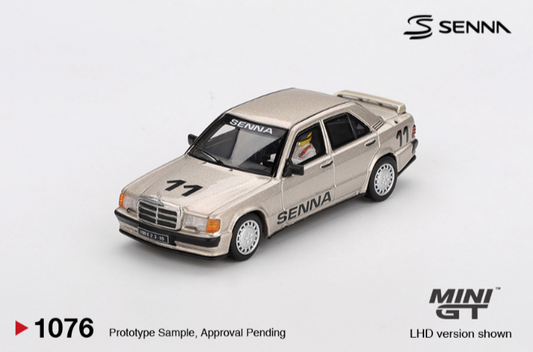 Mini GT 1:64 Mercedes-Benz 190 E 2.3-16 #11 Ayrton Senna 1984 Nürburgring Race of Champions w/ Figure (LHD) #1076