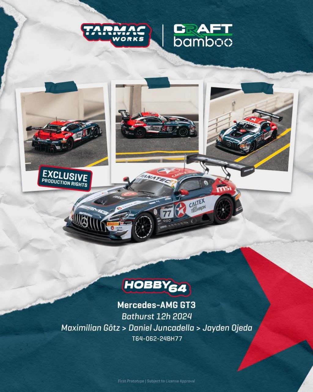 Tarmac Works 1:64 Mercedes-AMG GT3 Bathurst 12h 2024 Maximilian Götz/Daniel Juncadella/Jayden Ojeda