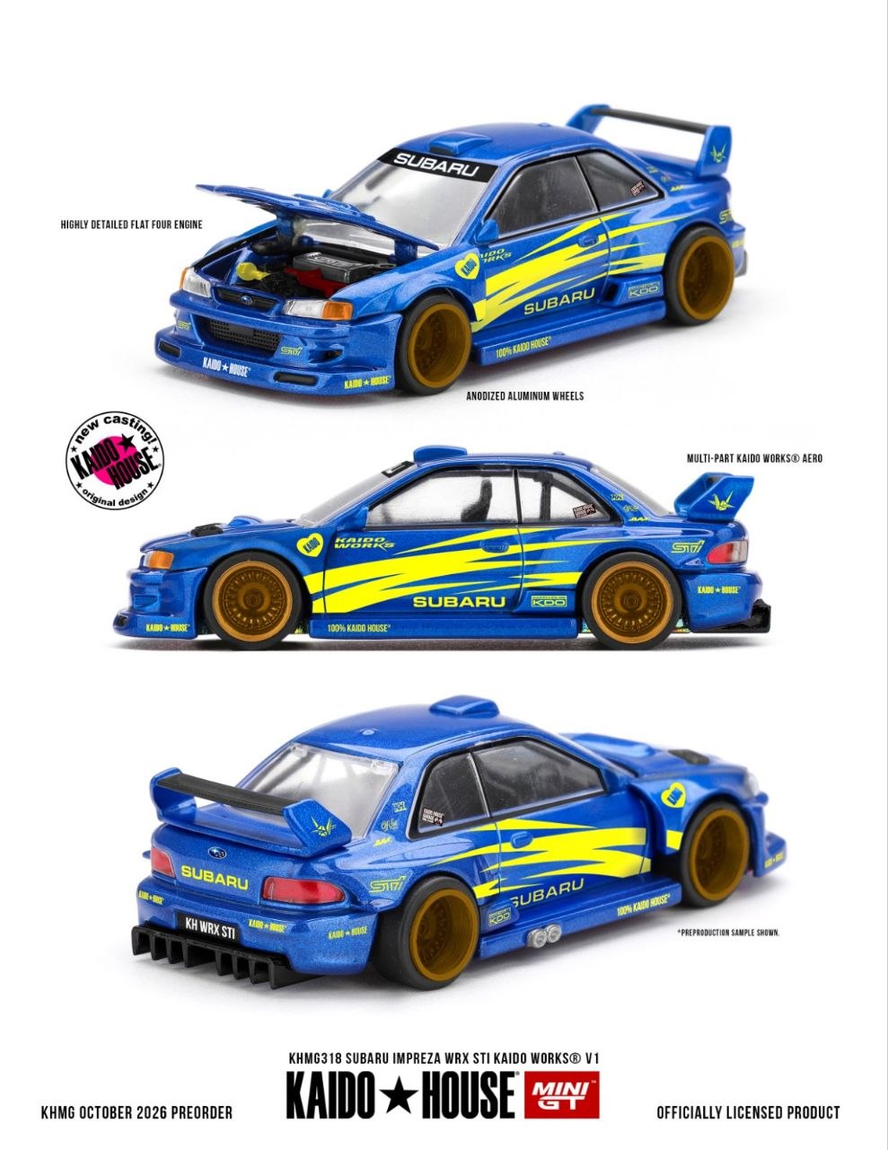 Kaido House x Mini GT 1:64 Subaru Impreza WRX STI KAIDO WORKS V1 #318