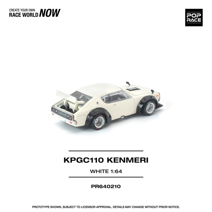 Pop Race 1:64 KPGC110 Kenmeri White