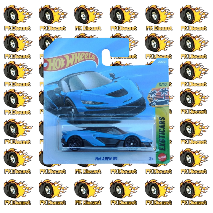 Hot Wheels 1:64 Mainline McLaren W1 74/250 Exoticars Short Card