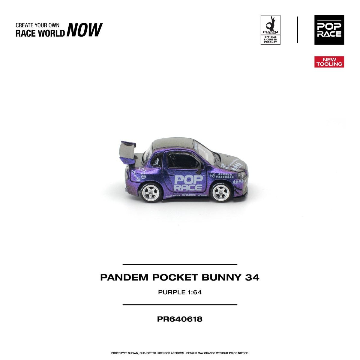 Pop Race 1:64 Pandem Pocket Bunny 34 Purple PR640618