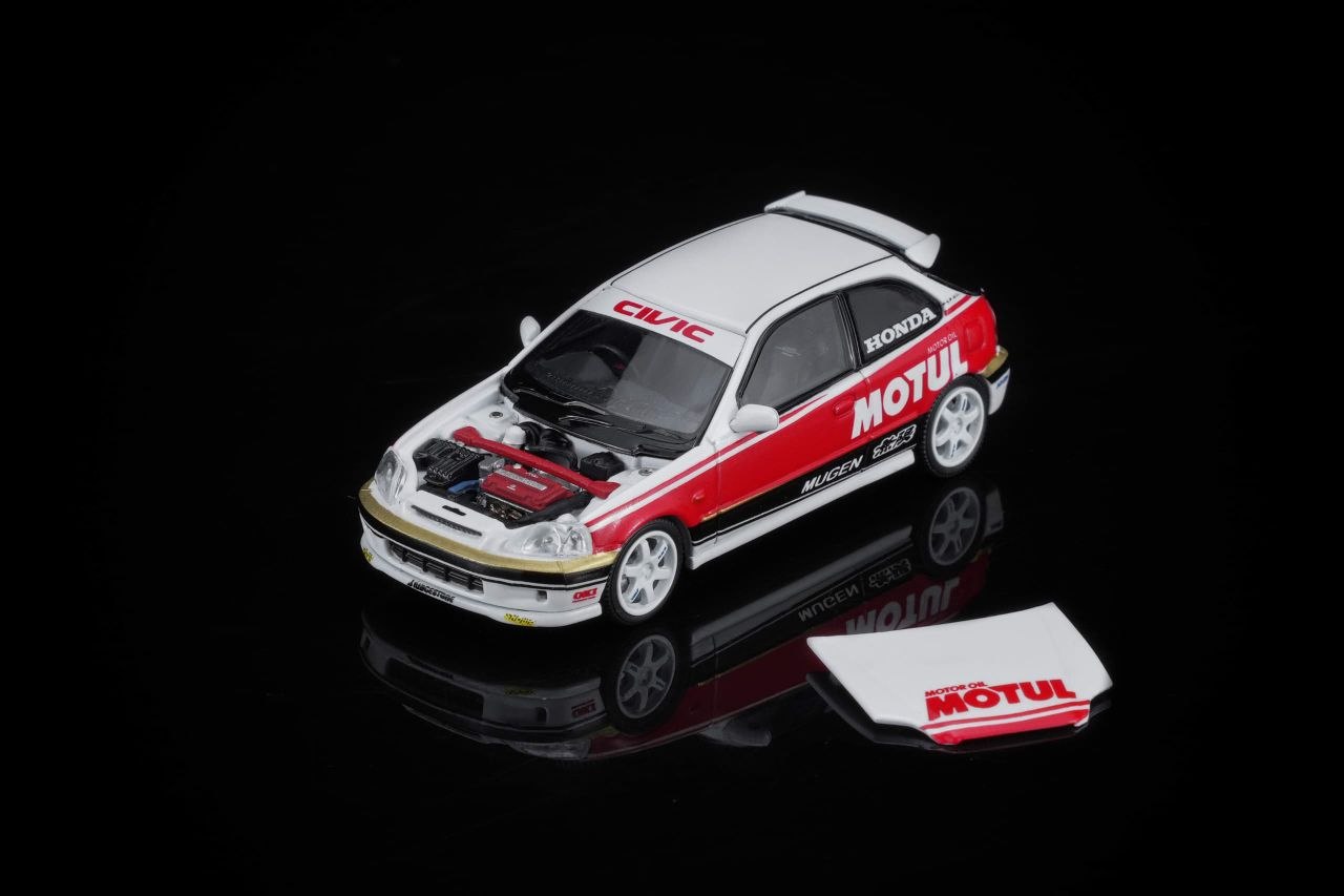 MotorHelix 1:64 2012 Honda Civic Type R (EK9) *MOTUL* White/Red