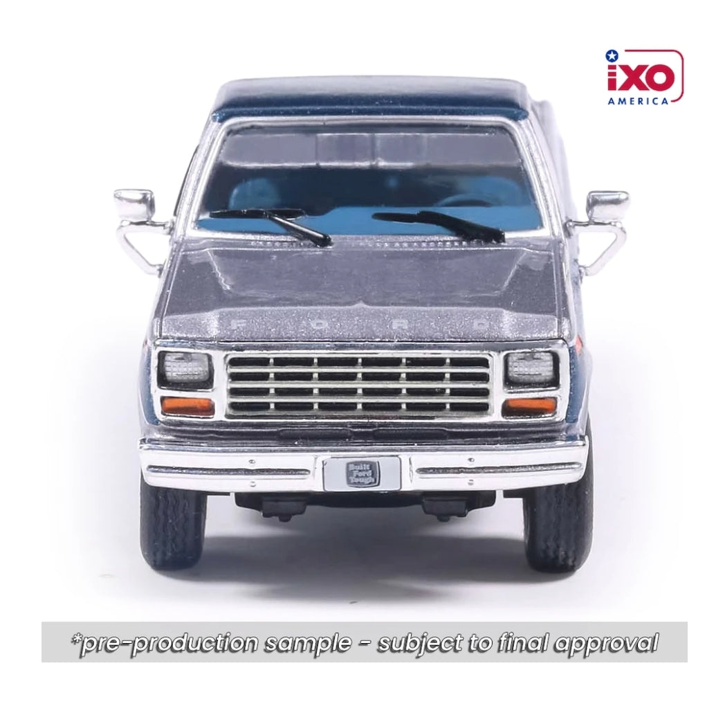 IXO America 1:64 1980 F-150 Ranger XLT Short Bed - Silver Metallic & Midnight Blue Metallic Combination Tu-Tone