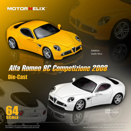 MotorHelix 1:64 Alfa Romeo 8C Competizione 2008 Giallo Mica