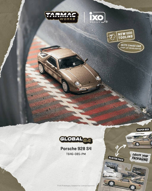 Tarmac Works 1:64 Porsche 928 S4 Platinum Metallic