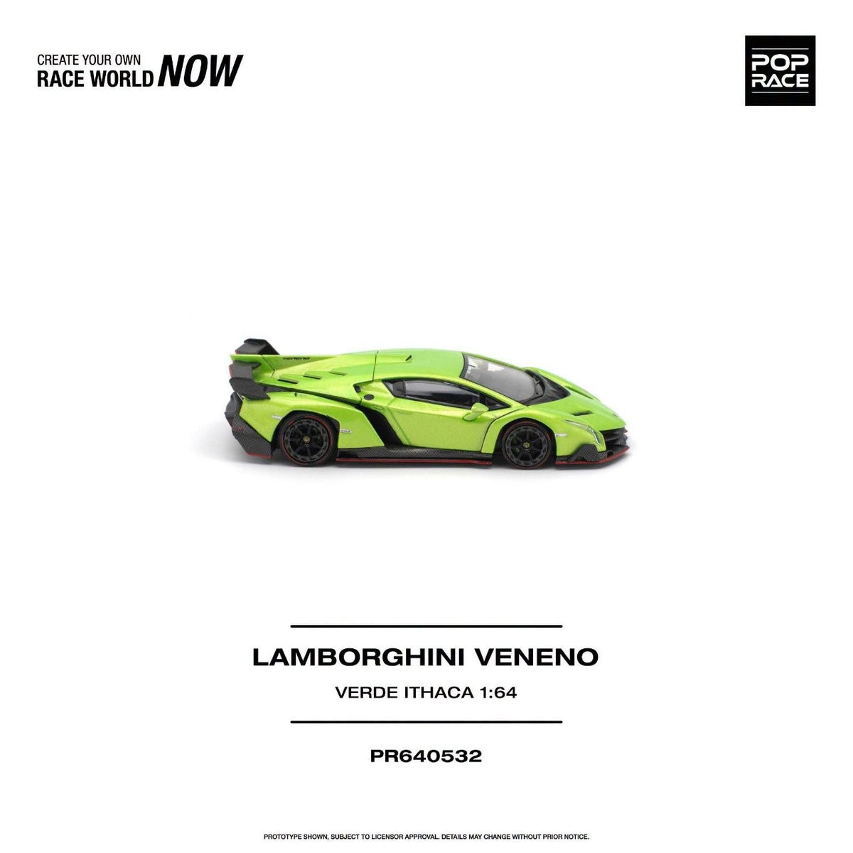 Pop Race 1:64 Lamborghini Veneno Verde Ithaca PR640532