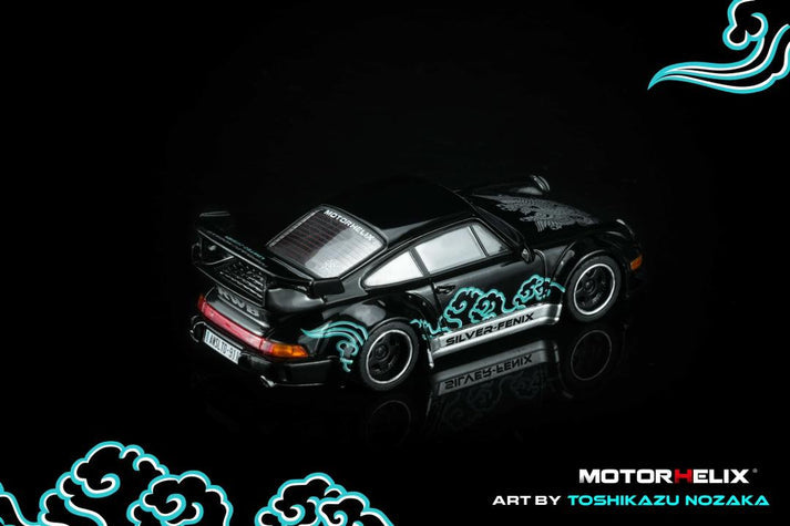 MotorHelix 1:64 RWB 964 *SILVER-FENIX* Art By Toshikazu Nozaka - Black