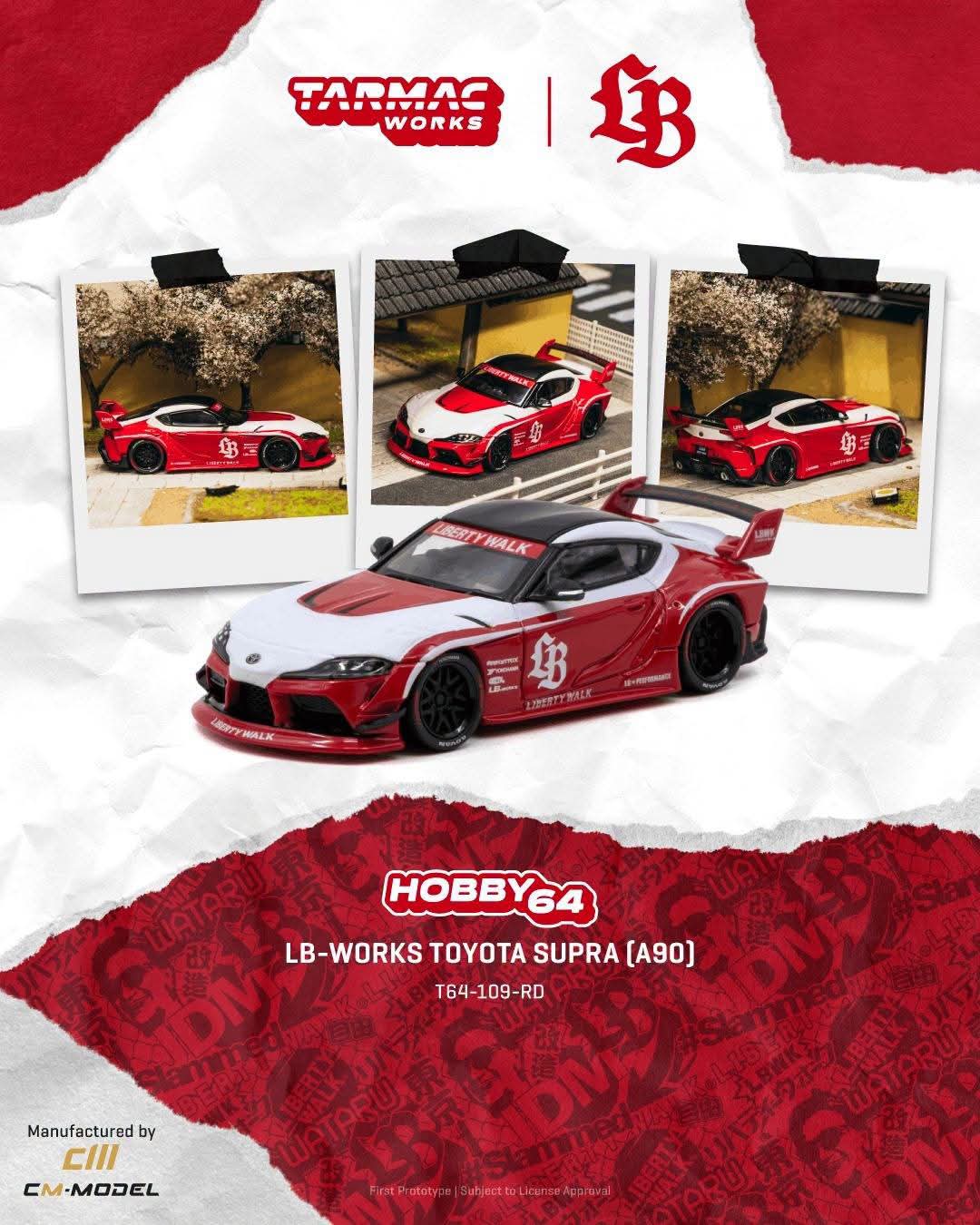 Tarmac Works 1:64 LB-WORKS TOYOTA SUPRA (A90) Red