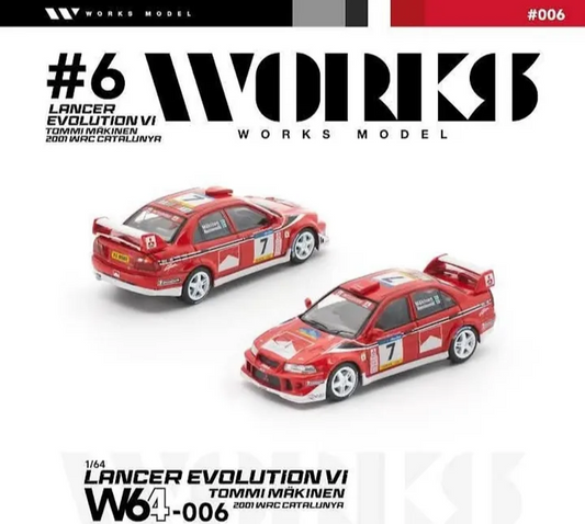 Works 1:64 Mitsubishi Lancer Evo VI #7 Tommi Makinen 2001 WRC Catalunya