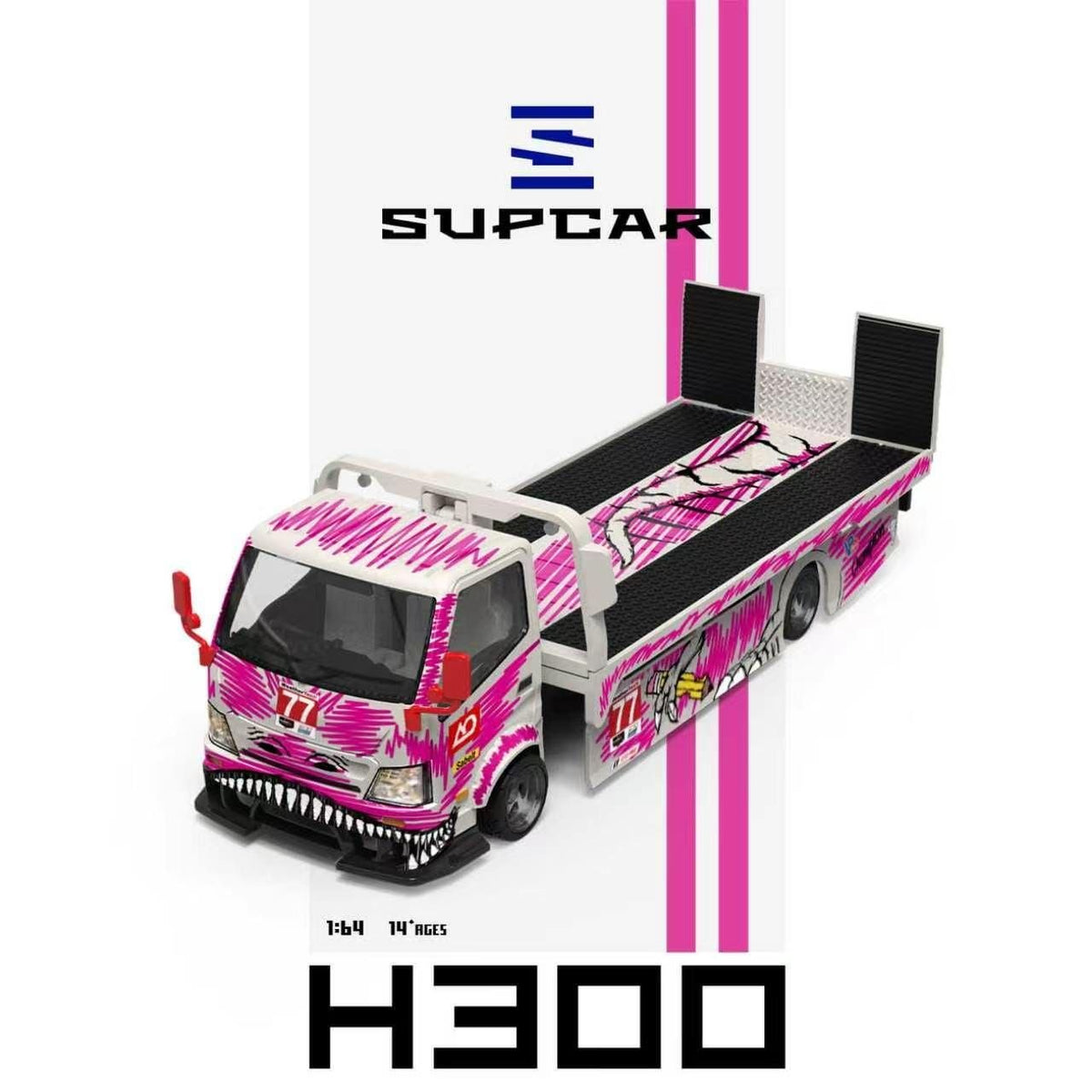 Supcar 1:64 Diecast H300 Tow Truck
White/Pink Livery