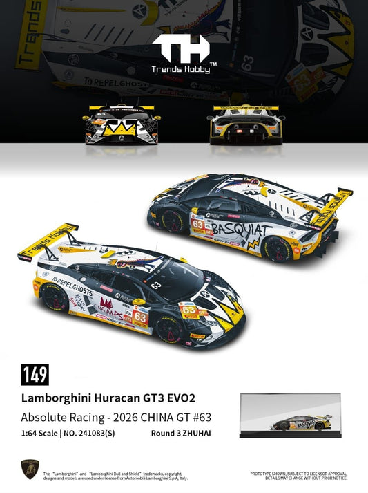 Trends Hobby 1:64 Lamborghini Huracan GT3 EVO 2 Absolute Racing 2026 China GT #63