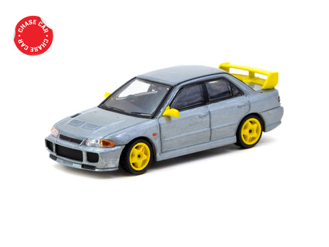 Tarmac Works 1:64 Mitsubishi Lancer GSR Evolution III Yellow with Tarmac Cards - GLOBAL64