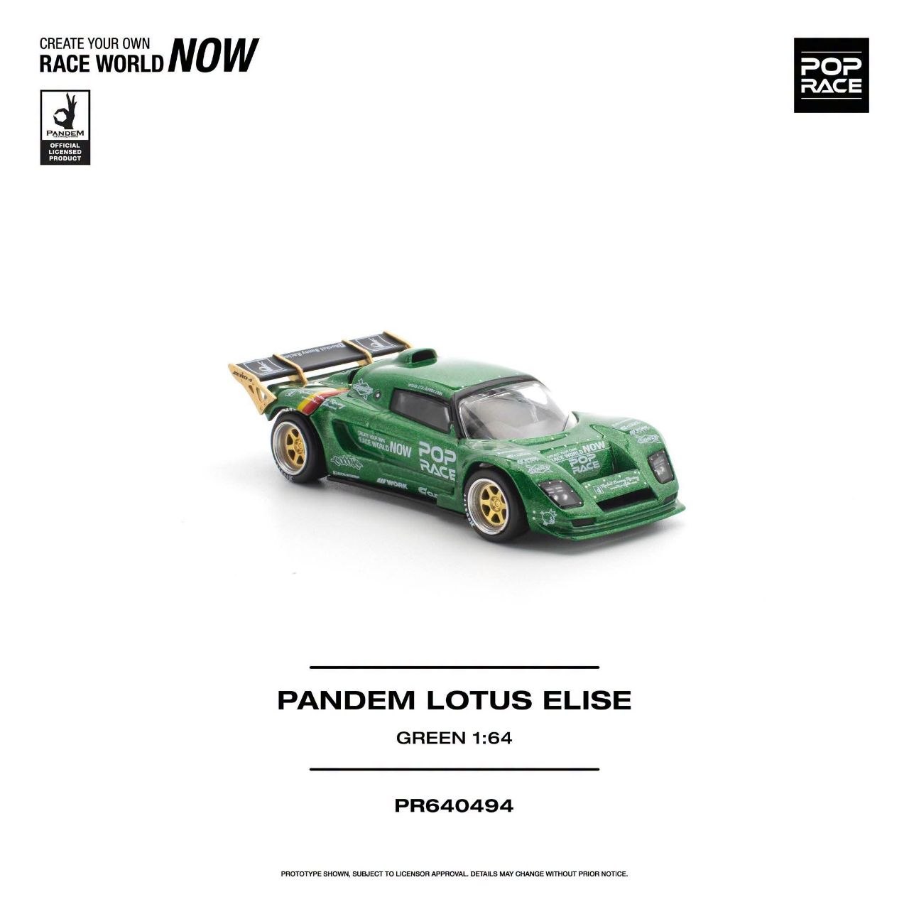Pop Race 1:64 PANDEM LOTUS ELISE GREEN #0494