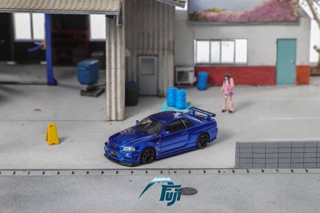 Fuji 1:64 Diecast Nissan Skyline GT-R R34 Z-Tune Bayside Blue