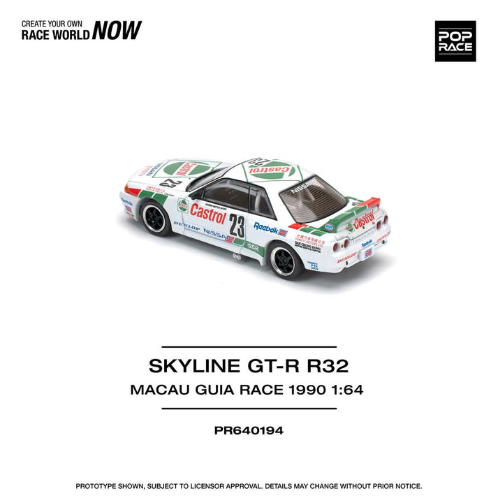 Pop Race 1:64 Nissan Skyline GT-R R32 #23 Macau Guia Race 1990 Winner PR640194