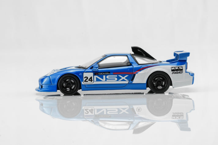 MotorHelix 1:64 Honda NSX-R Custom GT Look Blue & White Racing Livery