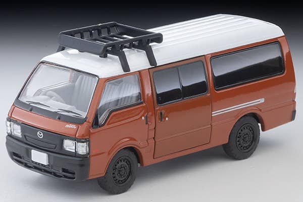 Tomica Limited Vintage 1:64 Mazda Bongo Brawny Van Custom Specification Brown With Roof Carrier And Figure