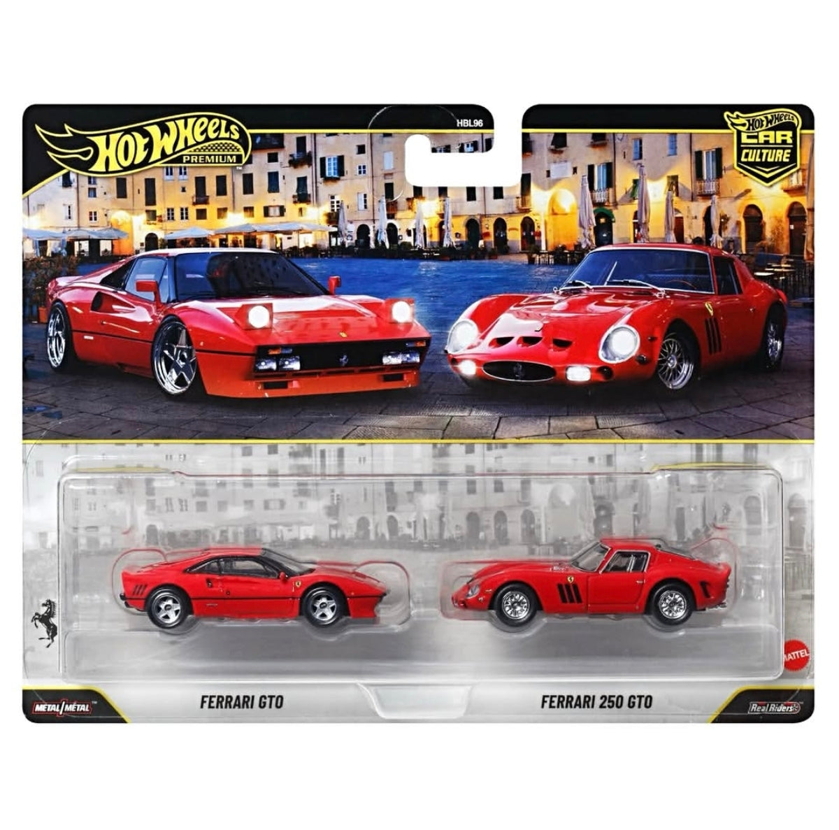 Hot Wheels 1:64 2 Pack Ferrari GTO & Ferrari 250 GTO Red Premium Car Culture Twin Pack