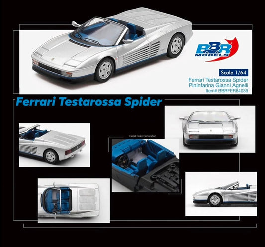 BBR 1:64 1989 Ferrari Testarossa, Spider Pininfarina Gianni Agnelli Silver