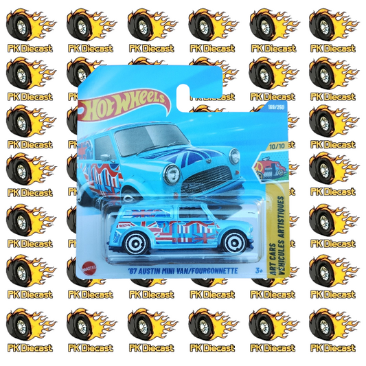 Hot Wheels 1:64 Mainline '67 Austin Mini Van Blue 169/250 Art Cars Short Card