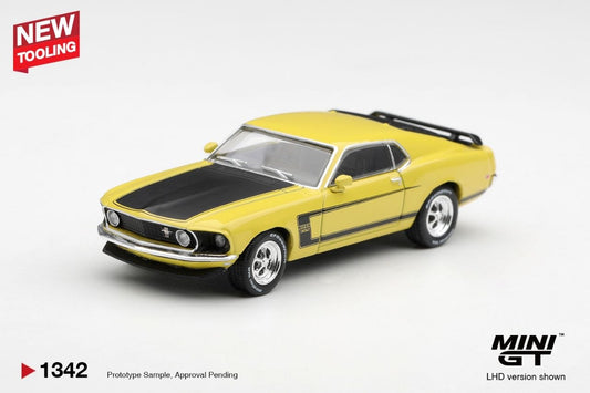Mini GT 1:64 Ford Mustang Boss 302 1969 Bright Yellow (LHD) #1342