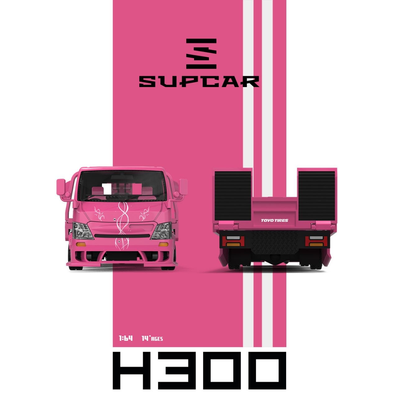 Supcar 1:64 Diecast H300 Tow Truck Fast & Furious 2 Fast 2 Furious Pink Livery