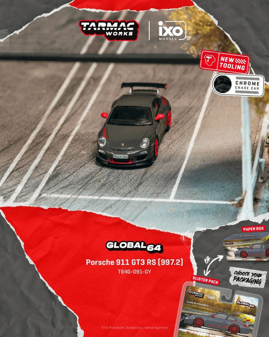 Tarmac Works 1:64 2008 Porsche 911 (997) GT3 RS Grey