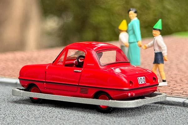 Tomica Limited Vintage 1:64 Kodomo No Kuni x TLV Datsun Baby #100 Restored Car with Figure Red