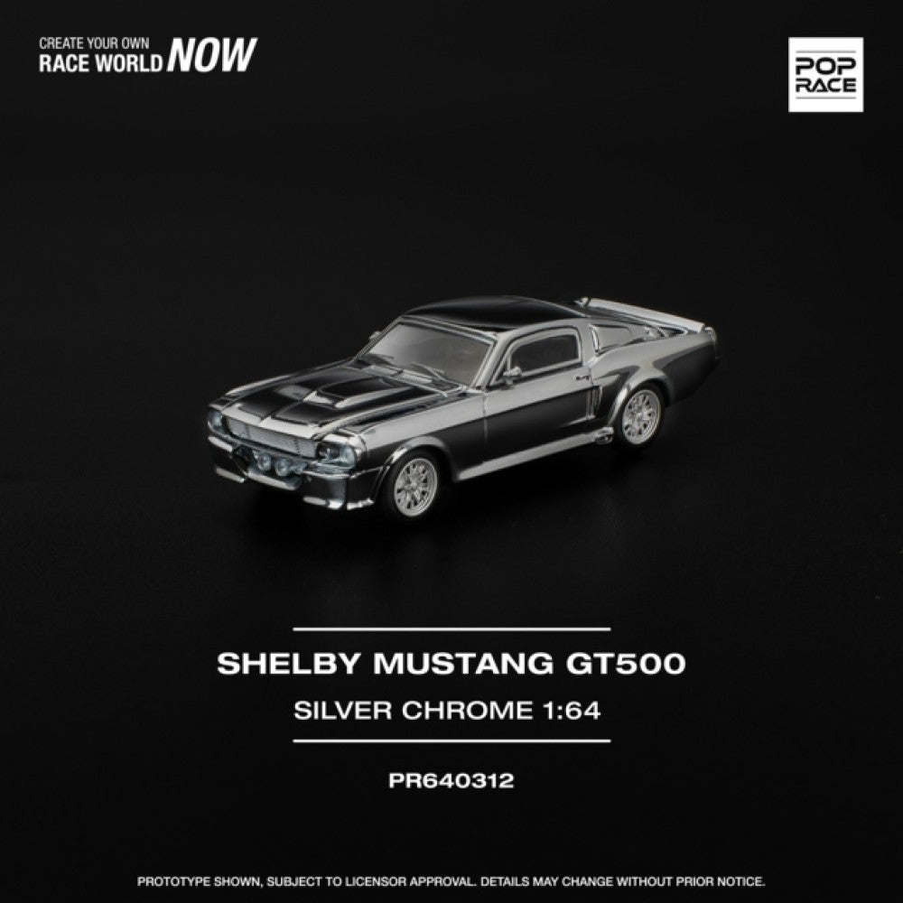 Pop Race 1:64 Shelby Mustang GT500 Silver Chrome PR640312