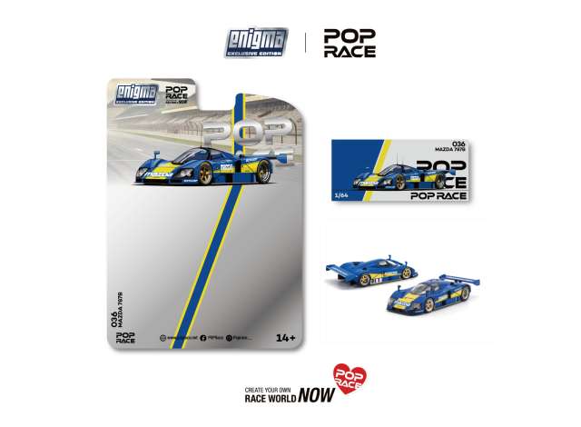 Pop Race 1:64 Mazda 787B Racing Blue/Yellow *Enigma Exclusive*