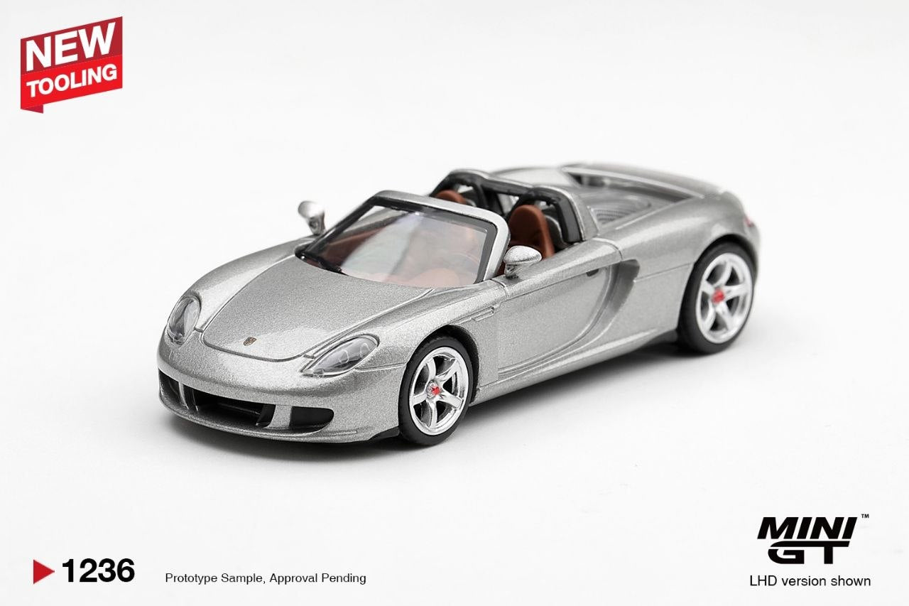 Mini GT 1:64 Porsche Carrera GT GT Silver (LHD) #1236