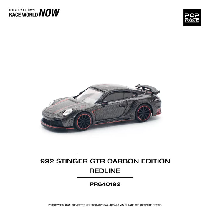 Pop Race 1:64 992 Stinger GTR TopCar Design Carbon Edition Red Line PR640192