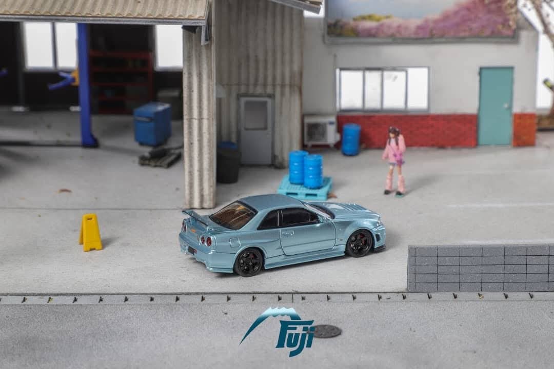 Fuji 1:64 Diecast Nissan Skyline GT-R R34 Z-Tune Ice Blue